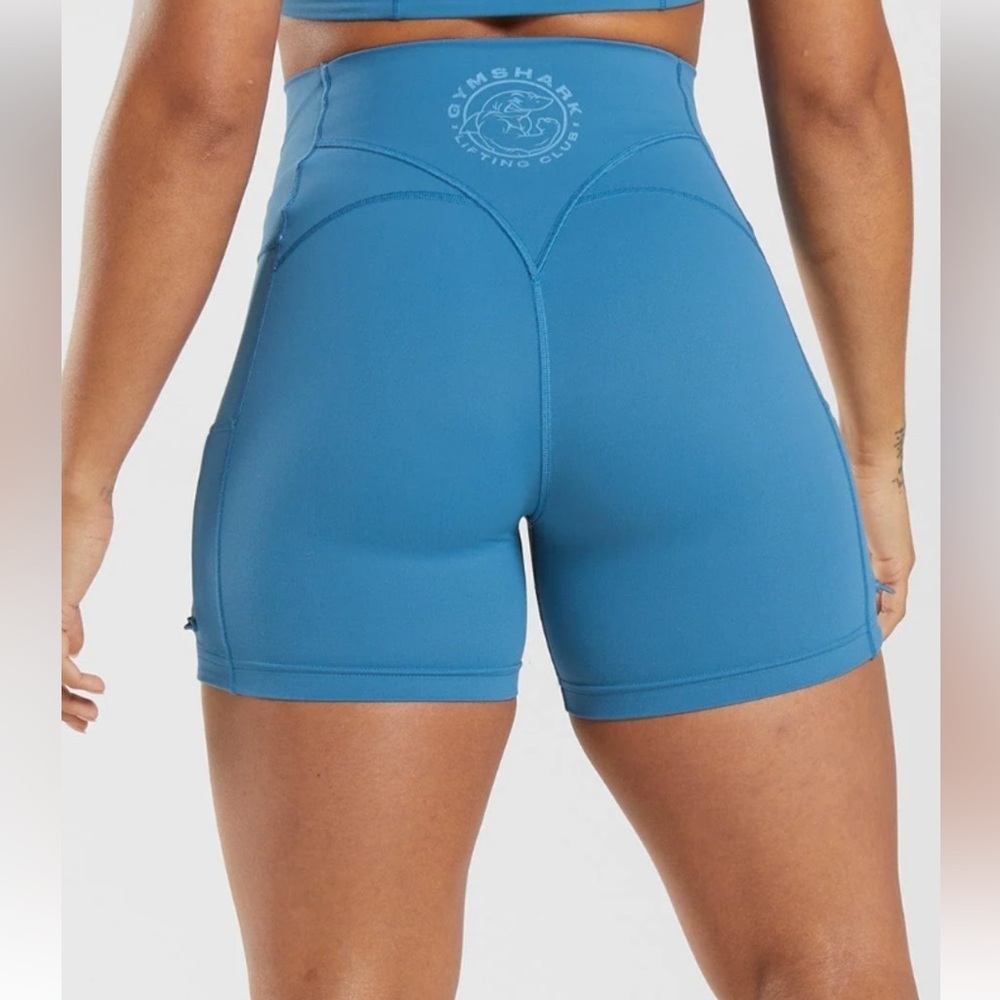 Gymshark Women's Blue High-Waisted Shorts Size Small - Picture 2 of 10